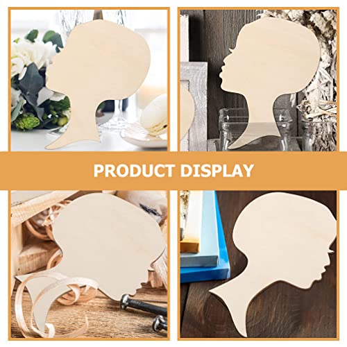 Ipetboom Wood Wreath Boards 12Pcs African Woman Wooden Cutout DIY Wooden Template Head Wooden Silhouette for DIY Mothers Day Present Crafts Wreath Ipetboom