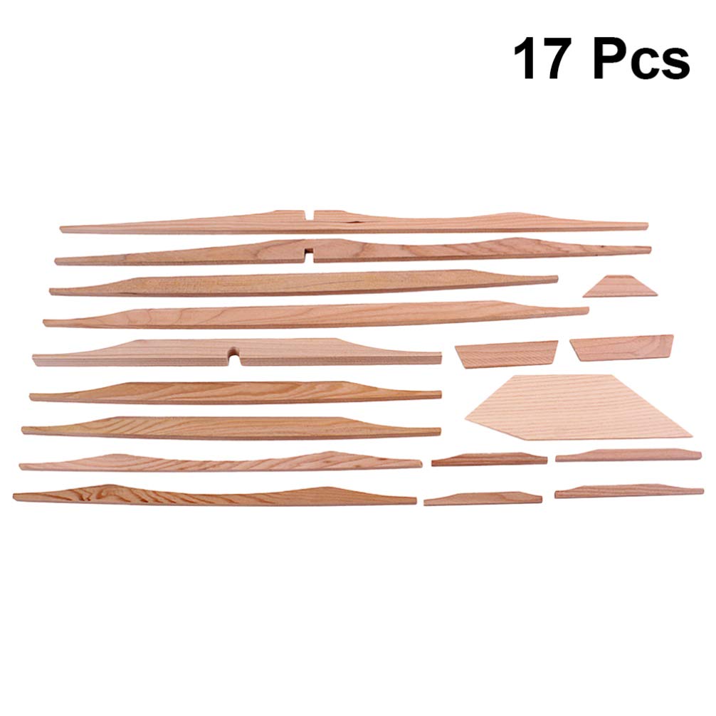 Milisten 17pcs 41 Guitar Body Parts Guitar Parts Unfinished Guitar Kit Unfinished Bass Fretboard Guitar Wood Blanks Bass Guitar Spruce Brace Wood Kit Milisten