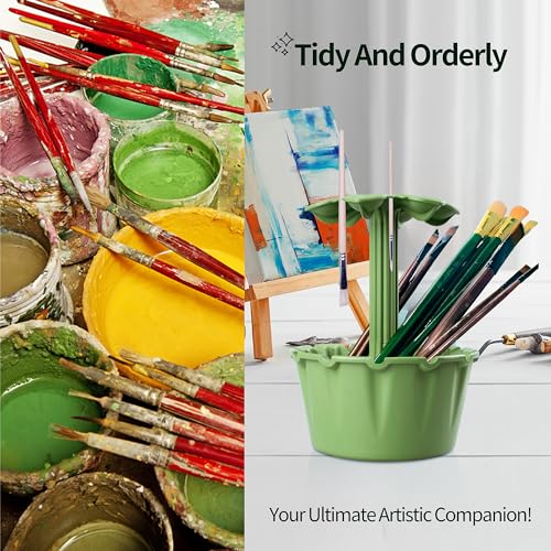 SOTER Paint Brush Cleaner All-In-One Solution For Artists - Includes Paint Brush Holder, Rinse Cup, And Paint Palette Your Ultimate Artistic SOTER