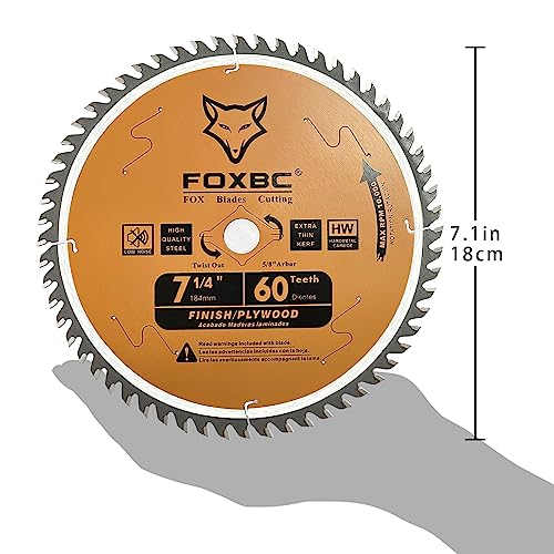 FOXBC 7-1/4" Circular Saw Blade 60-Tooth Replacement for Freud Diablo D0760A D0760X, DeWalt DWA171460 Ultra Fine Finish Circular Saw Blade FOXBC