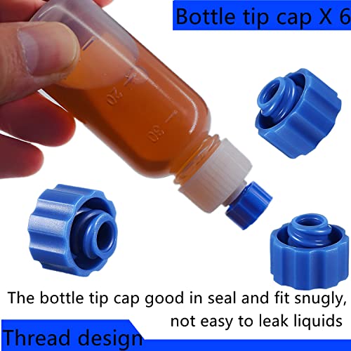 Expesumas 6 Pcs Glue Applicator Bottles, 30ml Plastic Squeezable Dropper Bottles with Blunt Needle Tip 14ga 16ga 18ga 20ga for Glue Applications, Expesumas