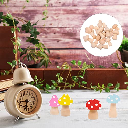 VICASKY 18pcs Unfinished Wood Mushrooms Large Wood Mushrooms Big Wood Mushrooms Ornaments Unfinished Wooden Mushroom Toy Set Mushrooms Unpainted Wood VICASKY