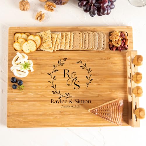 Personalized Charcuterie Board & Cheese Board Set, Wedding, Anniversary, Christmas, Housewarming Gifts, Customized gift for Couples, Bride, Groom, Princeton Craft