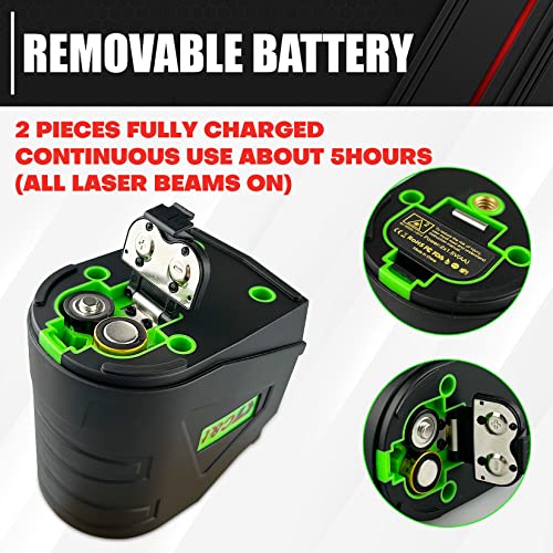 Laser Level,100ft/30m Self-Leveling Laser Level,Green Cross Line Laser,Vertical and horizontal lines,3 Brightness Adjustment,Rotates 360 C&T