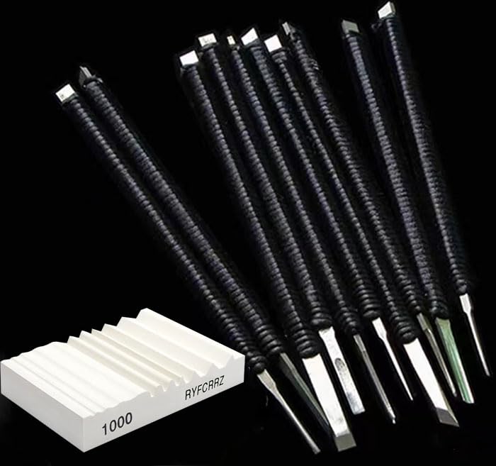 RYFCRRZ Whetstones Wood Carvers Sharpener Wood Carving Chisel Tools Knife Gouge Sharpening Stones System Handy Multifunctional Little Wet Stone WoodArtSupply