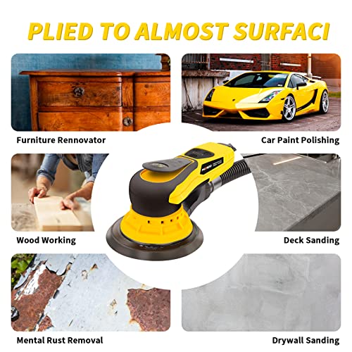 PHENDO Electric Random Orbital Sander Brushless 350W 3A Multi-function Variable Speed Corded Orbital Sanders Machine For Woodworking, Car, Drywall PHENDO
