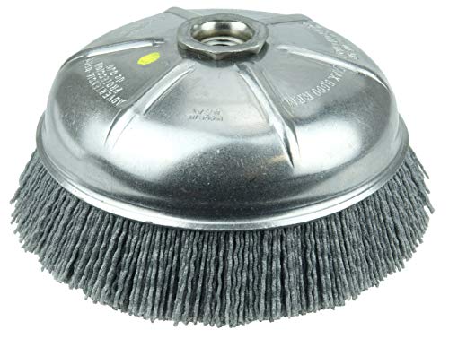 Weiler 14506 6" Nylox Cup Brush, 0.040"/80 Grit Crimped Nylon Fill, 5/8"-11 UNC Nut, Made in The USA Weiler