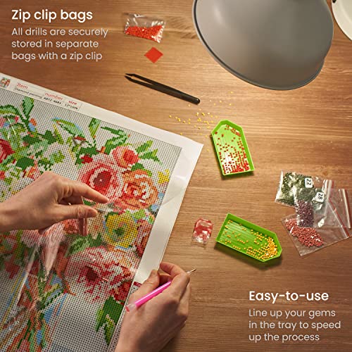 Arteza 5D Diamond Painting Kit, 2-Pack, Floral Designs, Full-Drill Diamond Art for Adults, 12 x 16 Inches Canvases, Round Rhinestones, & Painting ARTEZA