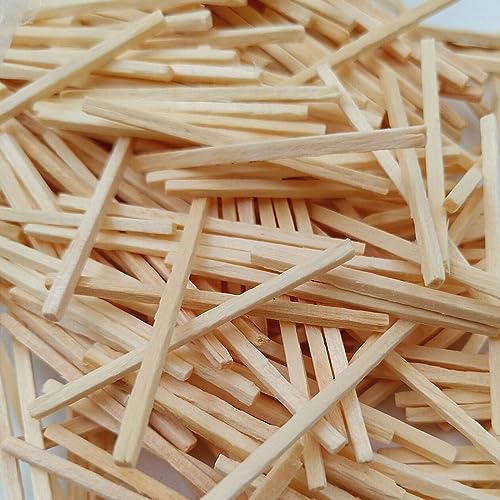 Cayway 300 Pieces Miniature Wood Sticks Wooden Dowels Unfinished Hardwood Strips Natural for DIY Crafts Model Making Production of Railing Cayway