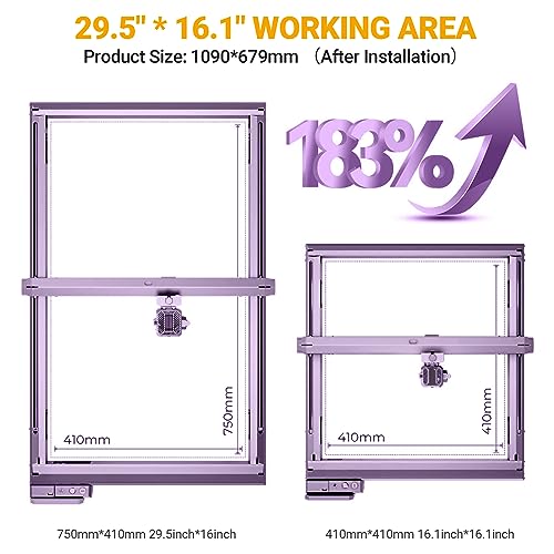 ATEZR Extension Kit for ATEZR L2 Laser Engraver, Expand The Laser Engraving Area to 29.5" x 16.1", Longer Laser Engraving and Cutting for Laser ATEZR