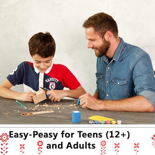 BeaverCraft, Whittling Kit for Adults and Teens - Wood Carving Kit DIY 02 Dala Horse - Wood Carving Tools Craft Supplies for Adults Whittle Knife BeaverCraft