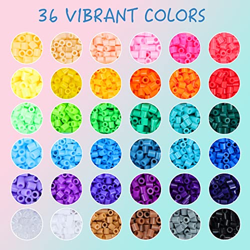 Quefe 11800pcs Fuse Beads Craft Kit, 36 Colors 5mm Beads, Melting Beads Set for Kids, Ideal for Crafts and Arts Projects, Great Gift for Birthday and QUEFE