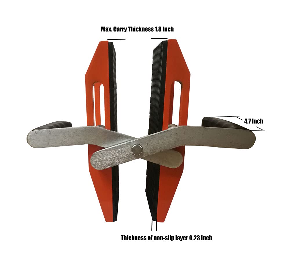 2PCS Carrying Clamps Stone Panel Carriers Heavy Duty Lifing Tools for Granite Stone Quartz Worktops Slabs Marble with Rubber-lined 770lbs Moving E-Found