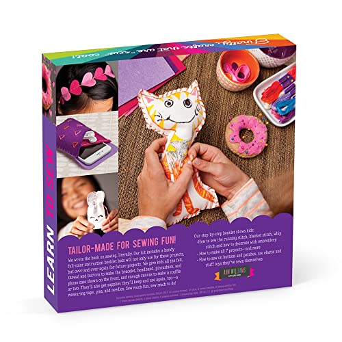 Craft-tastic Learn to Sew Kit – 7 Fun Projects and Reusable Materials to Teach Basic Sewing Stitches, Embroidery & More--Ages 7+ Craft-tastic