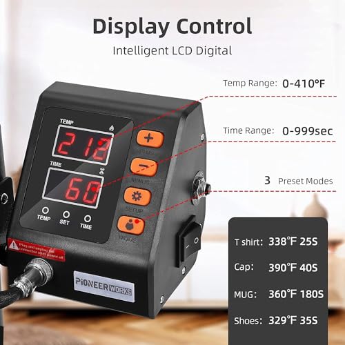 Heat Press Machine, 12 x 15 Inch, 9 in 1 Heat Press 800W Sublimation Machine, 360° Rotation Swing Away Shirt Printing Machine, Dual-Tube Heating for Garvee