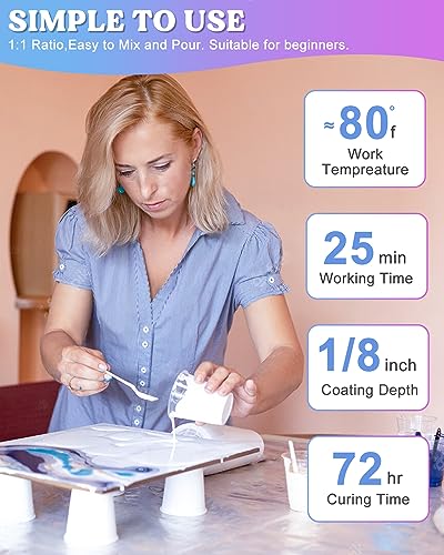 LET'S RESIN EPOXY RESIN 2 Gallon High Viscosity Resin for Table Top,2 Part Epoxy for Tumblers,Crystal Clear Thick Resin Kit with High Gloss Finish LET'S RESIN EPOXY RESIN