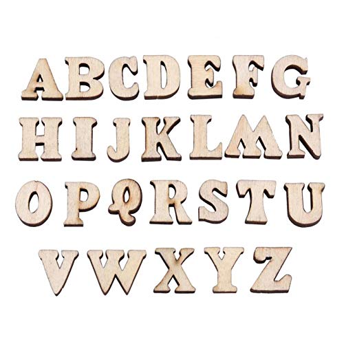 Wooden Numbers Letters, 200Pcs Mixed Wooden A Z Letters Unfinished Wood Letters for DIY Craft Wedding Party Home Decoration(English Letter) Zerodis