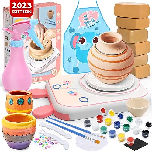 Faber-Castell Pottery Studio - Kids Pottery Wheel Kit for Ages 8+ Complete Pottery  Wheel and Painting Kit for Beginners 3 lbs of Sculpting Clay Blue