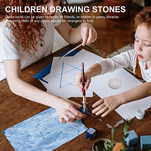 TEHAUX 10pcs Painting Pebbles Rock Painting for Kids Drawing Stones Pebble Painting Kit Mandala Stones Kit Flat River Rocks for Craft Bundle River TEHAUX