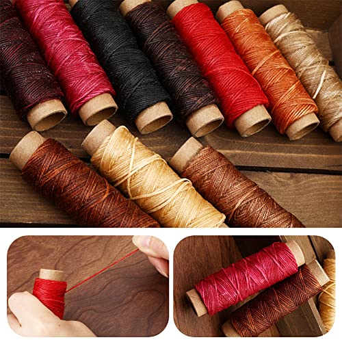 60 Pcs Leather Working Tools Leather Sewing Kit Leather Craft Tools with Storage Bag Stamping Tools Stitching Groover Waxed Thread Prong Punch for JUPEAN