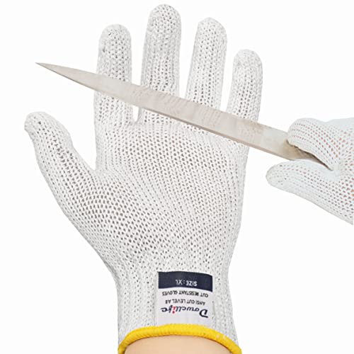 Dowellife Level 8 Reinforced Cut Resistant Gloves Food Grade, Mandoline Protective Gloves, Knife Safety Gloves for Meat Cutting, Oyster Shucking, Dowellife