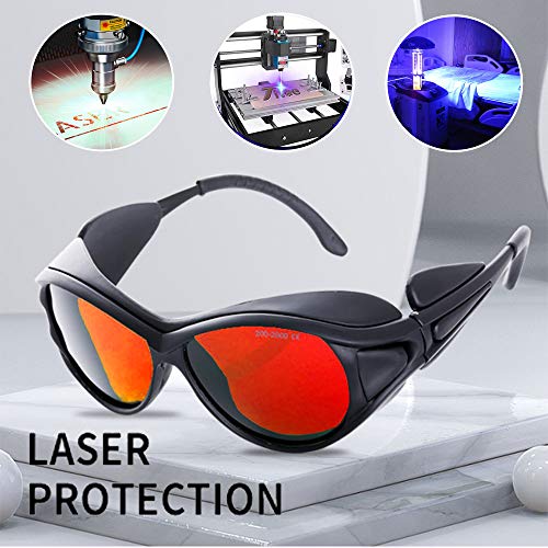 Laser Safety Goggles 532nm OD 6+ Professional 180nm-532nm Wavelength Violet/Blue/Green Laser Protective Glasses for 405nm, 445nm, 450nm,473nm 532nm JILERWEAR