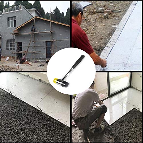 Rubber Mallet Non-Marking Rubber Mallet Hammer Steel Pipe Mallet with Non-Slip Rubber Handle for DIY Projects Crafts Woodworking and Flooring N\A