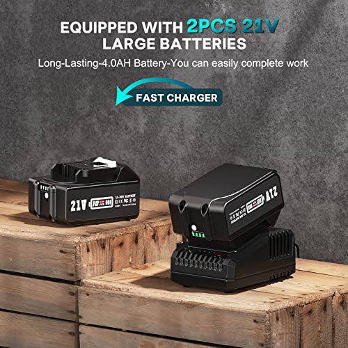 Avhrit Cordless Compact Wood Router, 21V Wood Router Tool With 2PCS 4.0Ah Batteries, Brushless Portable Handheld Palm Routers for Woodworking, Wood Avhrit