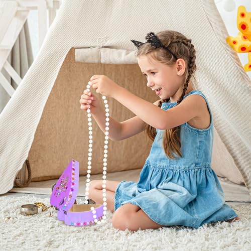 Fennoral 2 Pack Wooden Box Craft Kit for Kids Paint You Own Wooden Jewelry Box DIY Coloring Wooden Treasure Box Arts and Crafts Kit for Girls Art Fennoral