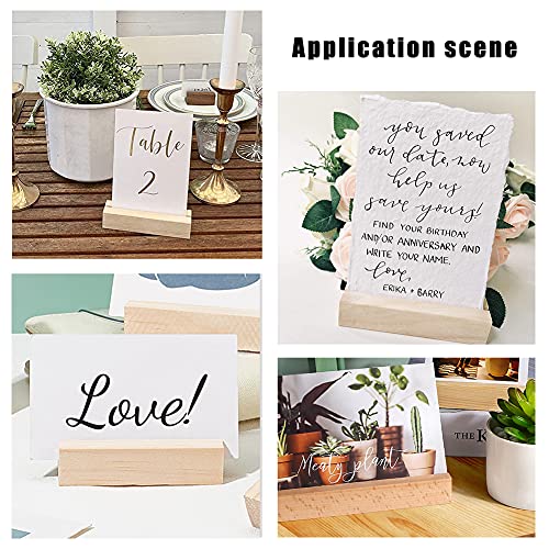 OLYCRAFT 20pcs Wood Place Card Holders 3.5mm Slot Wood Sign Holders Table Number Stand Table Number Holders for Wedding Party Events Decoration OLYCRAFT