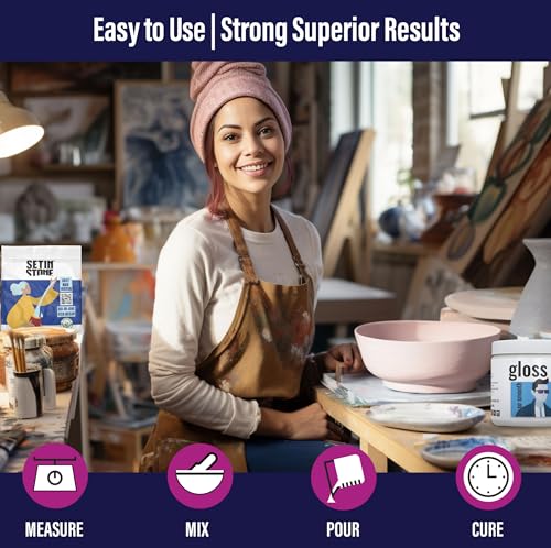 UNICONE ART SETINSTONE Eco Casting Resin Kit - Sustainable, 1 Bag Mineral + Polymer Powder - All in One, Non-Toxic, Water-Based, Fast Curing & unicone art