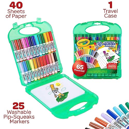 Crayola Pip Squeaks Marker Set (65ct), Washable Markers for Kids, Kids Art Supplies, Holiday Gift for Kids, Mini Markers, Stocking Stuffer, 4+ Crayola