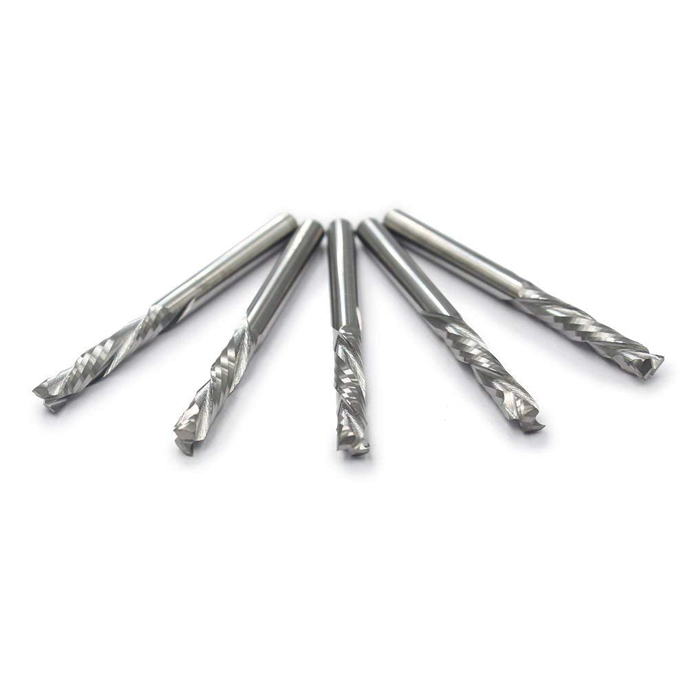 OSCARBIDE Up & Down Cut Carbide End Mills 1/8 Inch Shank 3.175x17mm CNC Spiral Router Bits 2 Flutes Milling Cutter for Engraving Milling 3D OSCARBIDE