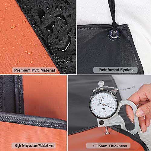 GNJCV Chemical Resistant PVC Apron - Black Plus Size Unisex Waterproof Vinyl Aprons for Dish washing,Dog Grooming,Gardening,Fish Cleaning(Pack of 1 GNJCV