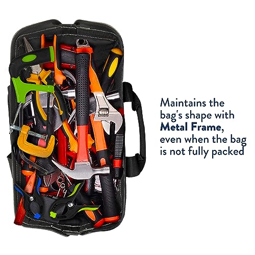 Olympia Tool Bag 15 Inch, Heavy Duty Tools Bag with 8 Pockets, Adjustable Shouder Straps and 600D Reinforced Material Olympia Tools