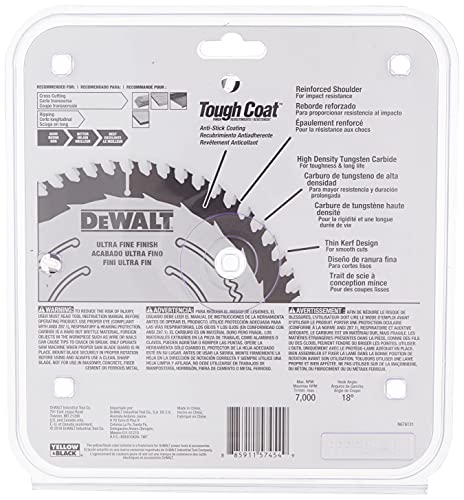 DEWALT Circular Saw Blade, 7 1/4 Inch, 60 Tooth, Wood Cutting (DWA171460) DEWALT