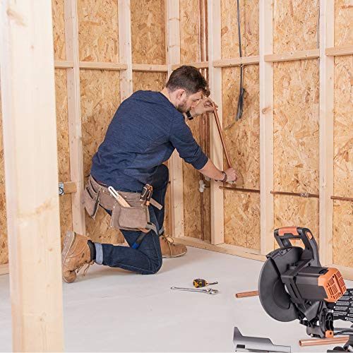 Evolution Power Tools R255SMS+ PLUS 10-Inch Sliding Miter Saw Plus Multi-Material Multi-Purpose Cutting Cuts Metal, Plastic, Wood & More 0˚ - 45˚ Evolution