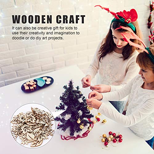 Amosfun 50pcs Laser Cut Wood Embellishment Hollow Out Wooden Leaves Shape Wood Discs Unfinished Wood Cutout for Arts Crafts DIY Decoration Amosfun