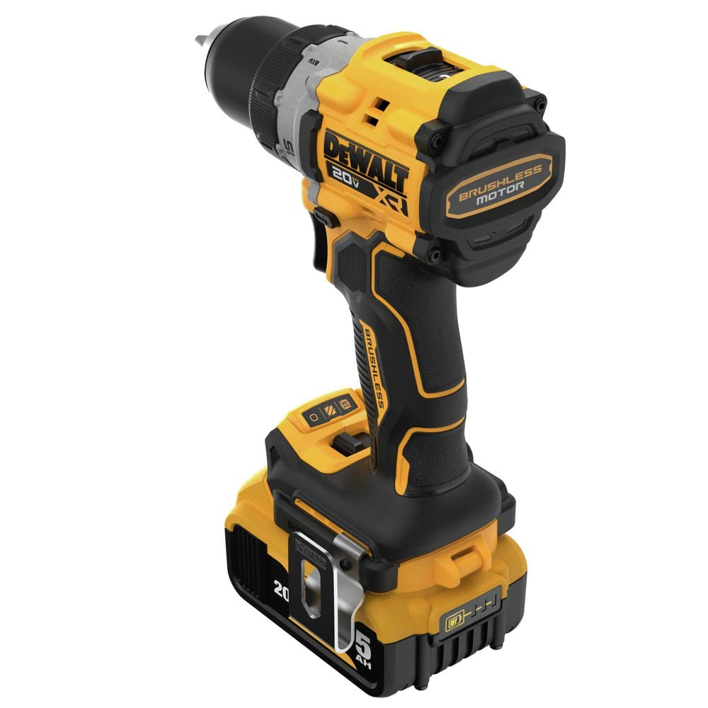 DEWALT 20V MAX* XR® Brushless Cordless 1/2 in. Drill/Driver Kit (DCD800P1), Yellow DEWALT