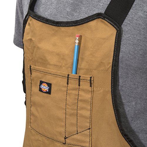 Dickies 16-Pocket Workshop Bib Apron, Durable Canvas Construction, Reinforced Edges, Adjustable Belt, Grey/Tan Dickies