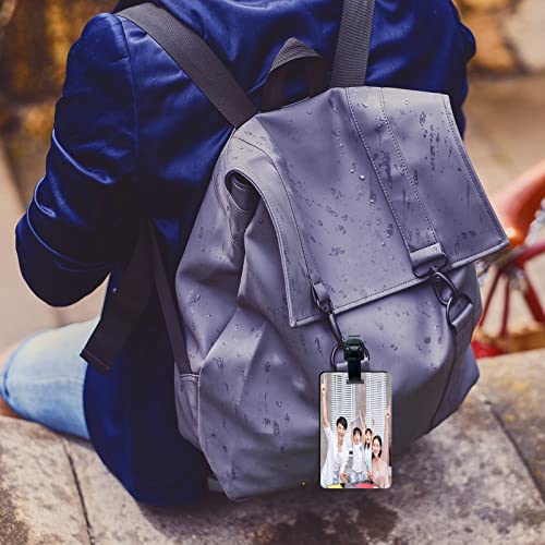 12 pcs Sublimation Luggage tag Blanks White Blank Travel Bag Baggage Tags with Strap Double Sided MDF Suitcase Label Tag with Slots AiDiYGECO