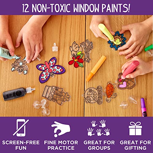 Made By Me Create Your Own Window Art, Paint Your Own DIY Suncatchers, Fun Staycation Activity or Birthday Party Idea, Arts and Craft Kits for Kids Made By Me