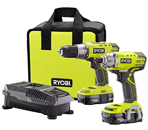 Ryobis Tools RYOBI 18V ONE+ Lithium-Ion Cordless DrillDriver and Impact Driver Combo Kit (2-Tool) with (2) Batteries Ryobis Tools