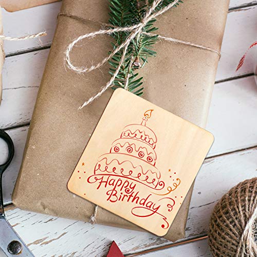 60 Pieces 5 Inch Unfinished Wooden Square Blank Natural Wood Slices Wooden Cutout Tiles for DIY Crafts Home Decoration Painting Staining Coopay