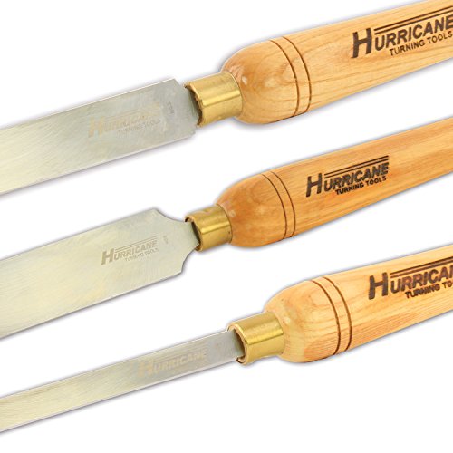 Hurricane Turning Tools, HSS, 3 Piece Skew Chisel Set (1/2", 1", 1 1/2"), Standard Series Woodturning Tools Hurricane Turning Tools