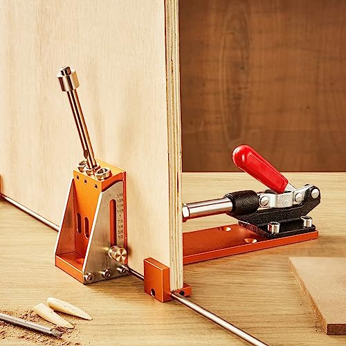 VEVOR Pocket Hole Jig Kit, 34 Pcs Pocket Hole Jig System with 11" C-clamp, Fixture, Step Drills, Wrenches, Drill Stop Rings, Square Drive Bits, VEVOR