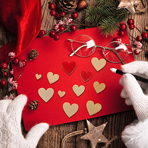 500 Pieces Wood Heart Cutouts Unfinished Wooden Heart Slices Blank Wood Heart Wood Slices Embellishments Ornaments for Christmas, Wedding, Valentine, Blulu