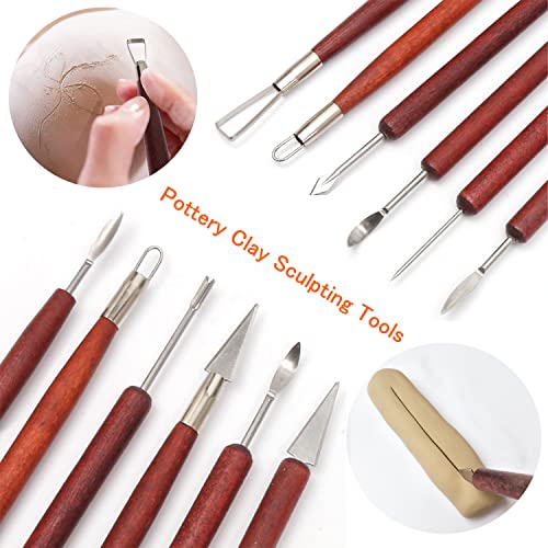 Artzuvs Clay Tools,28pcs Polymer & Pottery Sculpting Tools Set,Ceramic Tools, Modeling Clay Supplies Tools Kit for Artzuvs
