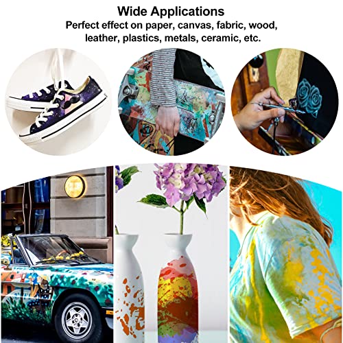 Airbrush Paint, 20 Colors Acrylic Air brush Paint Kit, Water-based, Opaque & Neon Colors, Pearl Colors, for Beginners, Artists, DIY Projects, FansArriche