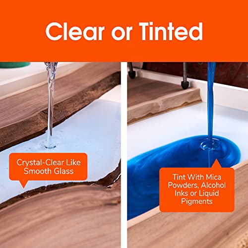 WiseBond - Epoxy Deep Pour Resin Kit, Crystal Clear Epoxy Resin for River Tables, Live-Edge Wood Furniture & Object Casting, UV Resistant Deep Pour WiseBond